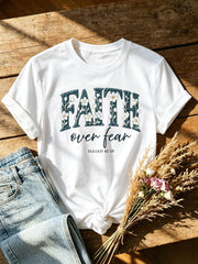 Faith Over Fear T-Shirt Isaiah 41:10 Floral Christian Tee