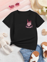 Summer Fashion Graphic T-Shirt with "On My Mom's Last Nerve" Print Cotton Women Short Sleeve Casual Top