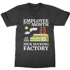 Employee of the Month at the D*** Sucking Factory t shirt, statement tee funny joke top stag do novelty banter Casual Crewneck