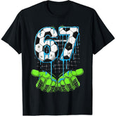 Funny Soccer 67 Six Seven Meme T-Shirt - Gen Z Slang Graphic Tee, Unisex Drip Style Casual Top