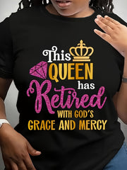 This Queen Has Retired T-Shirt With God's Grace And Mercy Tee