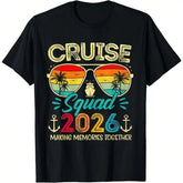 100% Cotton Crew Neck Short Sleeve Graphic T-Shirt, Lightweight Family Group Matching Tee For Cruise Summer Vacation