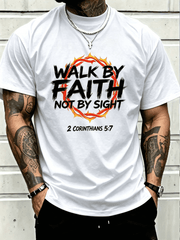 100% Cotton Jesus Walk By Faith Christian T-Shirt