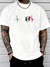100% Cotton Mexico Heart Mexico Flag Heartbeat EKG Pulse Mexican Pride T-Shirt
