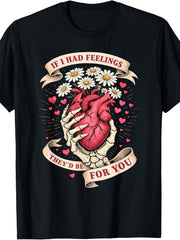 Skeleton Hand with Heart Valentines Day for Men Women T-Shirt.