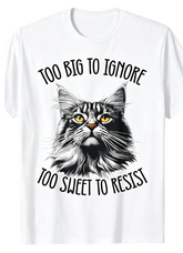 Maine Coon Cat T-Shirt Machine Washable Casual Shirt for Cat Lovers