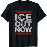 ICE Out Now Distressed Rise and Resist Unisex T-Shirt
