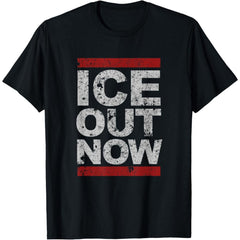 ICE Out Now Distressed Rise and Resist Unisex T-Shirt
