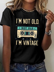 Women's I'm Not Old I'm Vintage Cassette Tape T-Shirt Funny Retro Birthday Gift Tee