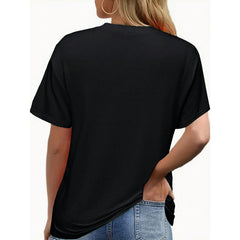 Women's Printed T-Shirt - 'Mom, Grandma, Great-Grandmother, I'm Getting Better' Colorful Letter Print Round Neck Short Sleeve Casual Top