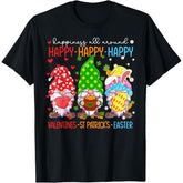 Happy Valentines St Patrick Easter Happy Holiday Gnome Funny T-Shirt