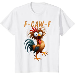 Funny Rooster Meme Shirt, F-CAW-F Chicken Humor Tee, Silly Farm Animal Graphic Top, Birthday Gift for Men Women