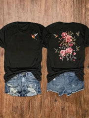 Letter Print Short Sleeve, Casual Short Sleeve Round Neck T-Shirt, Women'S Clothing