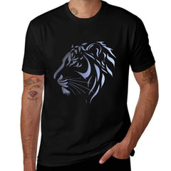 Premium Minimal Lion Line Art T-Shirt Soft Cotton Graphic Tee Y2K Style Lion Outline T-Shirt | Cool Graphic Top for Guys & Girls