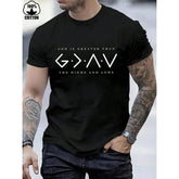 Men's Pure Cotton God Is Greater Than The Highs And Lows T-Shirt, Men's 220g Heavy Cotton Christmas T-Shirt good graphic tees shirts men Casual Crewneck