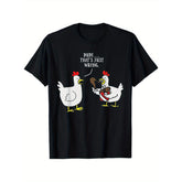 Dude ThatS Just Wrong Chicken Eating Chicken Funny T-Shirt, Unisex Cotton Casual Round Neck Outdoor Short Sleeve T-Shirt with Slight Stretch, Slightly Elastic, 100%Cotton, S-5XL