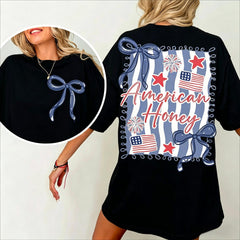 American Honey Coquette 4th Of July T Shirt, Girly Memorial Day T Shirt, Vintage Usa T Shirt, Independence Day T Shirt, Land Of The Free, Merica 4th Of July T Shirt, 4th Of July Outfits For Women, 4th Of July, 4th Of July Shirt, 4th Of July Shirt Unisex..