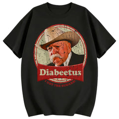 Summer T Shirts New Stylish Retro Diabeetus Print for Men Women Couple Fashion T-Shirt Short Sleeve Crew Neck Fitted Casual Classic