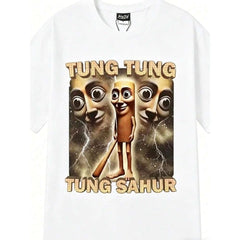 Tung Sahur Graphic Printed T-Shirt Men Summer Casual Loose Fashion Funny Round Neck Short Sleeve Tops Clothing T-Shirt Unisex