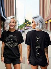 The Starlight City Shirt,Fashion Vintage Print Graphic T-Shirt Women Crew Neck Short Sleeve Tee