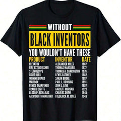Plus Size History Of Gotten Black Inventors Month T-Shirt Short Sleeve T-Shirt Women MenS Graphic Tee Causal Tops Women Size L-3XL 4XL 321XL