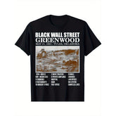 Men Black Wall Street Vintage History Before And After Photos T-Shirt Men Size S-3XL