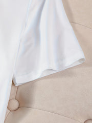 The Short - Sleeved T - Shirt, Printed with "CHAMPAGNE Please", Exudes French Elegance and Bourgeois Sentiment. Paired with Jeans and Small Shoes, It Can Create a French - Style Elegant Atmosphere.