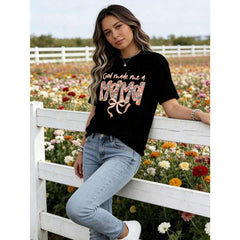 God Made Me A Mama Floral Print Bow T Shirt Women Casual Short Sleeve Top Motherhood Gift For Mom Maternity Wear