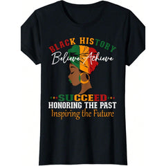 Black History Month Believe Achieve Succeed African T-Shirt