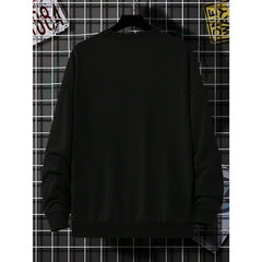 Men's Letter Print Round Neck Long Sleeve Slim Fit Casual Lightweight Sweatshirt, Spring/Autumn