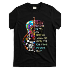 Men's "Give Me The Beat" Lyric Graphic T-Shirt - Classic Casual Short Sleeve Crew Neck in Soft 100% Cotton with Slight Stretch, Tshirt, Shortsleeve, All Seasons, Regular Cut, Machine Wash, Round Neck