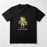 We Learn At Dawn Frog T-Shirt Student Teacher Book Lover Tee