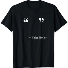 Men's Helen Keller Empty Quote Shortsleeve Round Neck Fitted Streetwear T-Shirt, Funny Sarcastic Meme Graphic Tee, Soft Cotton Casual Top, Gift for Friends