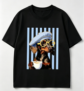 Bohemian Style Beret Dachshund Print Graphic Crew Neck T-Shirt For Unisex, 100%Cotton Cute Pet Casual Versatile Top for Animal Lover