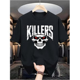 Skull Hunter Men'S Casual Digital Print T-Shirt - Made Of, Featuring a Round Neck, Short Sleeves, Street Hip-Hop Style, Summer European And American Fashion Trend