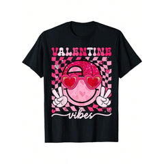 Heart Face Retro Groovy Valentine Vibes Men Women T Shirt