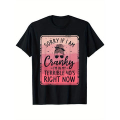 Sorry T-Shirt Round Neck 100% Cotton T-Shirt Short Sleeve Women Men Family T-Shirt Funny Gift T-Shirt Regular Fit Comfortable Stretch Fabric All-Season Wear Cotton T Shirts