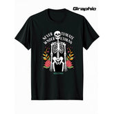 Men'S Hip Replacement Surgery Recovery T-Shirt - Never Wander Tumetiman Graphic Tee - Black with White Skeleton Design - Heavyweight 220gsm Post-Surgery Shirt - Casual Everyday & Physical Relax Apparel - Machine Washable, Bold Statement Shirt