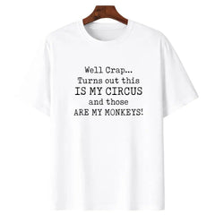 Men’s Comfortable Cotton T-Shirt Featuring Circus Monkeys Saying
