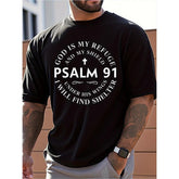 Psalm 91 Inspirational T-Shirt - God Is My Refuge & Shield Christian Graphic Tee, Unisex Faith Gift