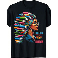 Education Is Freedom Black Teacher Books Black History Month T-Shirt