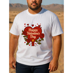 Valentine's Day candlelight gift: Men's printed short-sleeved T-shirt, new trendy Men's wear, trendy tops for spring, summer, autumn and winter, A token of love, a gift, Suitable for beach and outdoor activities, casual travel, daily shopping