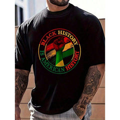 100% Cotton Is American History African American Gifts T-Shirt Women's Men's Graphic Tee Causal Tops Fashion Tshirt Short Sleeve T-Shirt.Summer