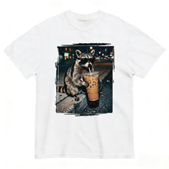 Raccoon for Iced Coffee ~ Unisex Short Sleeve T-Shirt Printed in the USA