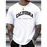 Men Summer Letter Printed Round Neck Short Sleeve Casual T-Shirt