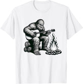 Bigfoot Playing Guitar Rock on Sasquatch Big Foot Unisex T-Shirt