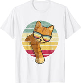Funny Cat With Sunglasses Vintage Style Design Unisex T-Shirt