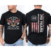 America 250th Birthday US Flag 250 Years Eagle Patriotic 1776 2026 2 Sided Tee Unisex T-shirt Cotton Short Sleeve Men T-shirt