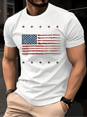 American Flag Shirts For Men's 4th Of July Funny USA Print Tees Patriotic Casual Short Sleeve Tops