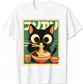 Cat Ramen Japanese Funny Japanese Kawaii Anime T-Shirt unisex T-Shirt